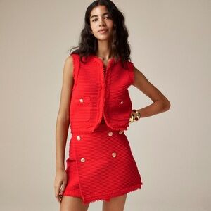 J.Crew Red boucle vest